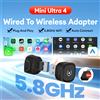 Carlinkit Adattatore Wireless Mini Ultra 4 CarlinKit 5.0 per CarPlay e Android Auto, Connessione WiFi e Bluetooth Plug & Play per Auto OEM