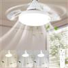 JOYINLED Ventilatore da soffitto JOYINLED con luci e telecomando, pale retrattili a scomparsa, silenzioso, 3 velocità e luce dimmerabile, bianco