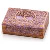 The Great Indian Bazaar Global Village Bazaar, Grandi regali di compleanno Portagioielli decorativi in legno fatti a mano Albero della vita Intagliare gioielli Organizzatore, Viola, 20 x 12 x 6 cm