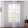 MIULEE Tende Trasparenti Con Passanti 2 Pannelli Finestre per Salotto Eleganti Tende Cameretta Bambini Soggiorno per Camera da Letto Grigio Chiaro 140x260Cm