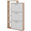 Vicco Scarpiera da ingresso Orlando, Bianco/Sonoma, 80 x 128.3 cm con 3 scomparti incernierati
