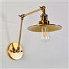 duhapy Lampade da parete moderne regolabili in oro con braccio oscillante, apparecchi di illuminazione per interni in ottone antico Lampade da lettura sul comodino per la lettura della camera da letto