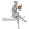 JJQHYC Scultura in Resina per Amanti dei Libri, Statua di Donna Che Legge Decorazione per Libreria, Ornamento Astratto Pensatore, Regalo per Lettori, Statuette Decorative Casa Moderni (B)