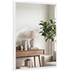 HOMCOM Specchio a Muro Rettangolare con Ganci, Specchio da Parete in Vetro e MDF, 50x70 cm, Bianco
