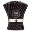 Danilovo - Candele in Cera d'Api, 100 Pezzi, Colore Nero, Candele Decorative per Preghiera, per Rituali, Decorazione o Candele di Compleanno, 16 cm x 0,5 cm