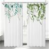 Feagar Tenda da doccia 180 x 180 cm, set da 2 pezzi, in tessuto con foglie verdi, impermeabile, antimuffa, ad asciugatura rapida, ideale per vasca da bagno e doccia, con 24 anelli