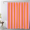 EOBTAIN Tenda da doccia rosa e arancione astratta carina boho verticale a righe tessuto tenda da doccia con 10 ganci minimalista femminile impermeabile poliestere tende da bagno set doccia decorazione