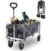 LEADZM Carrello con ruote portatutto - maniglia regolabile,carrello da spiaggia pieghevole per esterni campeggio Festival,gare,giardino con fino a 100 kg (grigio argento)