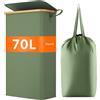 Lifewit Cesto Portabiancheria Salvaspazio, Cesta Biancheria Sporca con Coperchio, Porta Biancheria Sporca Slim per Bagno, Laundry Basket per Camera da Letto, Bagno, Lavanderia, 70 L, Verde