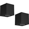 ledscom.de 2 x ALSE lampada da parete per esterni, IP54, downlight, nero opaco, angolare, 1x GU10 max. 35W