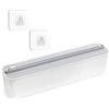 DBAATTZ Distributore magnetico di pellicola salvafreschezza, tagliafogli per pellicola salvafreschezza, dispenser di pellicola in alluminio, cassetto per cucina, dispenser di pellicola in plastica, grigio