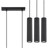 FOSKE Vela Line - Lampadario 3 Luci Nero in Alluminio, GU10 Max 10W, Design Scandinavo, Lampada a Sospensione Tripla Moderna per Soggiorno e Cucina