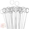 Hotop 30 segnaposto a forma di fiore in filo metallico, 34 cm, per foto, promemoria, rotondi, per centrotavola, tavolo, matrimoni, baby shower, bomboniere (argento)