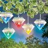 cuzile Confezione da 5 luci solari da Appendere, 7 Colori cangianti, luci a LED Decorative a Forma di Diamante, Impermeabili, per Patio, Giardino, Albero, vialetto, Prato, Cortile, Recinzione