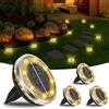 Bowfar 4 pezzi Luci Solari per Esterni, 12 LED Lampade Solare da Terra Bianco Caldo Luci da Giardino, Faretti Sepolta Solari Impermeabili IP65 per Prato, Marciapiede, Patio, Vialetto
