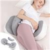 Chilling Home Cuscino per gravidanza per dormire, cuscino premaman per pancia, regolabile e portatile, per adulti, con fodera traspirante (grigio)