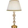 Generico LUCECLASS - C420 Lampada da tavolo classica artigianale da comodino in puro cristallo e ottone, con paralume in misto seta plissettato avorio, per camera da letto, soggiorno, corridoio, hotel.