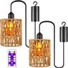 GBKDQQ 2 pezzi lampada a sospensione con batteria, lampada a batteria con telecomando, lampada a sospensione senza collegamento di alimentazione, lampada boho per patio, giardino, gazebo, soggiorno