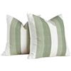 Brylleii Set di 2 Federe Cuscini Divano Righe Bianco 45 x 45 Primaverili Estate Fodere Copricuscini Verde Salvia Moderno Copricuscino Lavabile Decorativi Quadrate per Soggiorno Camera Esterni