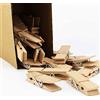EasyBravo - 40 mollette grandi in legno, 7,2 cm di lunghezza, 1,8 cm di larghezza, robuste e resistenti