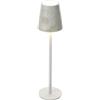 Hervit 30419 LAMPADA LED STELO CANVAS Crema DIA.7XH27CM CREMA DIMMERABILE, BATTERIA RICARI.C/CAVO USB S.R.