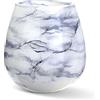 Terroso - Vaso - Vetro artico soffiato a bocca - Aspetto lussuoso, elegante e raffinato - 21 cm di altezza - Effetto marmo - Vaso per fiori