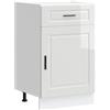 vidaXL Base da Cucina Porto Bianco Lucido in Legno Multistrato, Mobile Base lavello, Mobile Base Cucina con cassetto, Mobile Base lavello