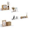 EUGAD Scaffali a Sospensione Moderni, Set di 5 Mensole a Parete MDF Resistente per Cucina, Bagno, Ripiano per Foto con Design Anti-Caduta per Soggiorno, Camera, Bianco, 5 Dimensioni
