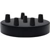 LEDSone Rosone da soffitto nero con prese multiple, perfetto per cavi in tessuto flessibile, piastra di montaggio in metallo con accessori per lampade da soffitto e da parete. (6 outlet)