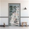 Generic Adesivi per porte 3D in stile moderno staccabili e adesivi, poster per sedie bianche in PVC rimovibili impermeabili, adesivi per porte in bianco per libreria adesivi per interni murali per la