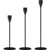 Relota Set di 3 Porta Candele da Tavolo 33/28/22cm, Portacandele Nero in Metallo, Candelabro Moderno, Natalizio Candelabri, Candeliere per Matrimoni, Compleanni, Natale, Cena a Lume di Candela