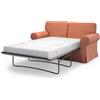 MASTERS OF COVERS Copridivano Letto Ektorp 2 Posti, Arancio a Coste | Compatibile con IKEA Ektorp divano letto 2 posti. Solo fodera, divano non incluso. Tessuto velluto a coste.