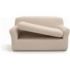 Gabel Poncho Duo Siena - Copridivano Biestensibile con Copricuscino Incluso + Omaggio Tavoletta Profuma Biancheria (574 Camoscio, 2 Posti) veste divani da cm.110 fino a cm.180