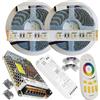Mondo Strisce Led: RGB+Bianco Caldo 4in1 24V. Kit da 10 Metri con 1 Trasformatore da 120W e 1 WL5 4in1 +1 Telec.. Con 600 Led RGB+WW sviluppa 5000+5000 Lumen. Striscia RGBW Ip20