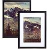 Joyshare Cornice Foto 30x40cm Set di 2, con Telaio in Legno MDF Bianco Nero 16 Pollici, Natura Moderna con Vetro Acrilico/Cornice Ritratto/Cornice Rimovibile (Nero, 30x40cm)