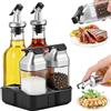 Zourglow 5 Pezzi Set Olio Aceto Sale Pepe, Vetro Senza Piombo
