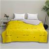 Odot Trapunta Estiva Letto Singolo Matrimoniale Una Piazza e Mezza, Moderno Trapunta Leggera Matrimoniale Piumino Estivo Traspirante e Morbido Coperta Copriletto Trapuntato (Giallo,155x220cm)
