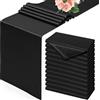 Showgeous Confezione da 12 runner da tavola in raso nero, 30 x 183 cm, in seta liscia, per tavolo da pranzo, matrimoni, feste, banchetti, eventi, lauree, fidanzamenti e casa