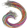 BE-TOOL Cordini intrecciati per braccialetti, 50 pezzi, 10 colori, in pelle, con chiusura a moschettone e catena di estensione per la creazione di bracciali, ciondoli e gioielli