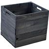 Kistenkolli Altes Land scatola di legno porta oggetti per vino e frutta, ideale per tutti i mobili Kallax e sistemi Expedit, dimensioni: 33 x 37,5 x 32,5 cm (NERO)
