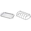 Weber 6435, Pentola da Cucina, 44,5 x 30,0 x 4,0 cm & 6605 - Supporto di Cottura per Costine, acciao
