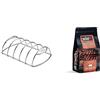 Weber 6605 - Supporto di Cottura per Costine, acciao & 17664 - Miscela Chips per affumicatura Carne di Maiale, 700g, Marrone