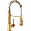 GIMILI Rubinetto da cucina dorato con spruzzatore, moderno rubinetto monocomando ad arco alto estraibile per lavello da cucina con spruzzatore estraibile