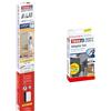 tesa Insect Stop ALU COMFORT zanzariera per porte - Zanzariera con cornice in alluminio e Clear View - Bianco, 100 cm x 220 cm + set di adattatori per zanzariera tesa Insect Stop