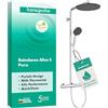 hansgrohe Raindance Alive S Puro - Colonna doccia a risparmio idrico (EcoSmart) con miscelatore termostatico, Sistema doccia con rubinetto, doccetta, tubo, asta e soffione doccia, cromo, 24593000