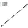 Gimisgu Corrimano in acciaio inox, ringhiera da parete, per interni ed esterni, asta con supporto e tappi terminali, Ø 42 mm, lunghezza: 150 cm