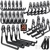 Housolution Ganci per Garage in Acciaio, 30 Pz Rivestimento Antiscivolo, Ganci a Parete per Bici, Strumenti Giardino, Scale, Tubi, Corde, Organizzatore con Avvolgicavo Extensibile, Nero