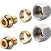 Kaiyzo Raccordi Compressione 2 Pezzi, Ottone Euroconus 3/4 Filetto, 16 x 2.2 mm Collegamento Tubo Collettori, Valvole Riscaldamento Pavimento, Senza Pressare