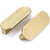 SYZOW 6 Pezzi Maniglie per Mobili in Ottone Dorato, Maniglie Dorate per Ante, Maniglie per Cassetti in Ottone Spazzolato Dorato con Interasse 96mm