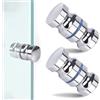 Tadpolez 2 Pezzi Pomolo Per Porte In Acciaio Inox - Maniglia Tonda Per Porta Doccia Vetro, Pulsante Scorrevole Per Bagno